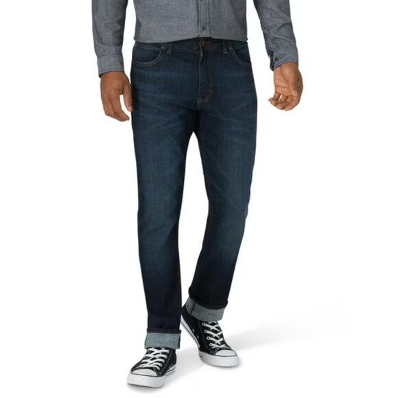 Lee Men's Straight Tapered Denim Jean, Size 44x30, Modern Fit, Mid Rise, Dark - Picture 1 of 7